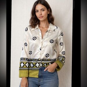 Elegant Patterned Button Down Shirt